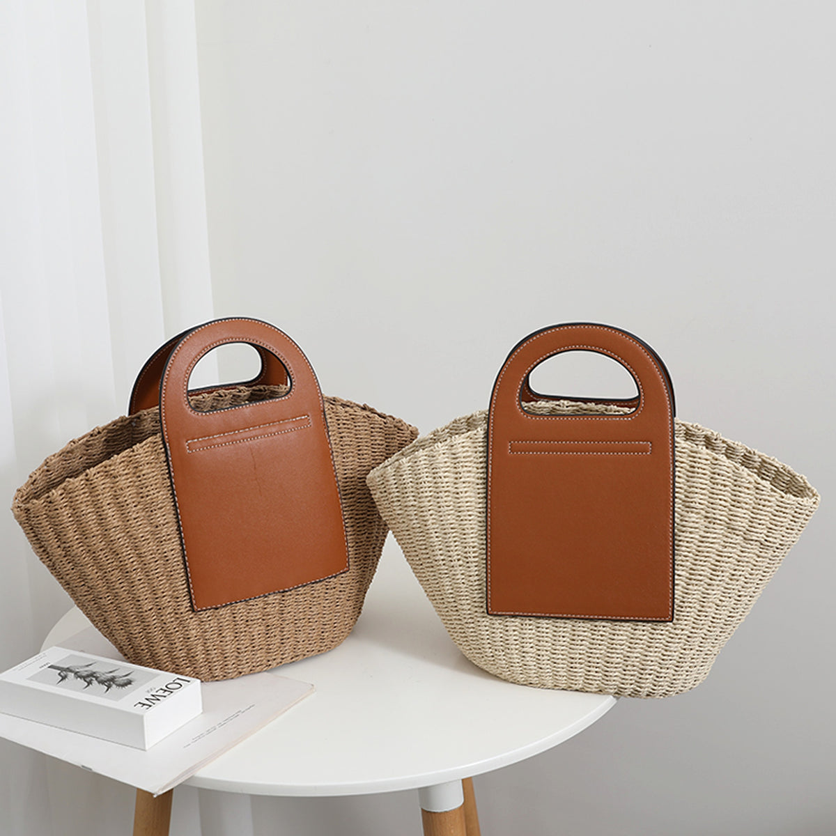 SolunaWeave™ – Retro Splice Straw Tote - enhanced image 3