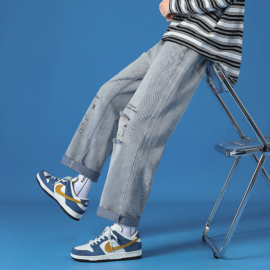 Spring Casual Jeans Men Washed Loose - enhanced image 3