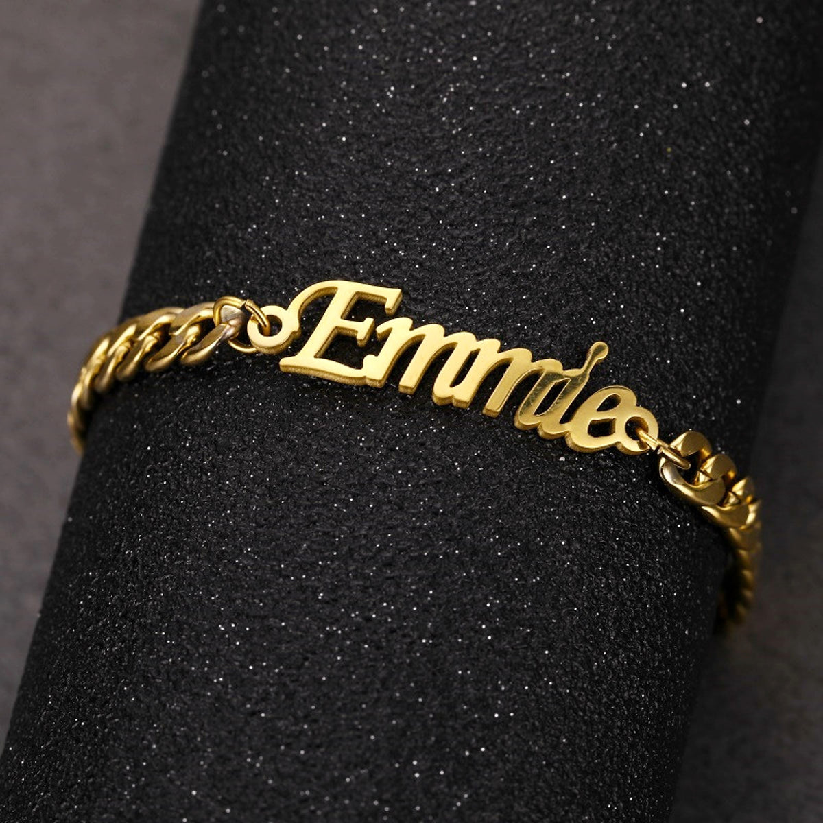 Stainless Steel 4mm Cuban Chain Custom Name Men's Classic Bracelet - enhanced image 3