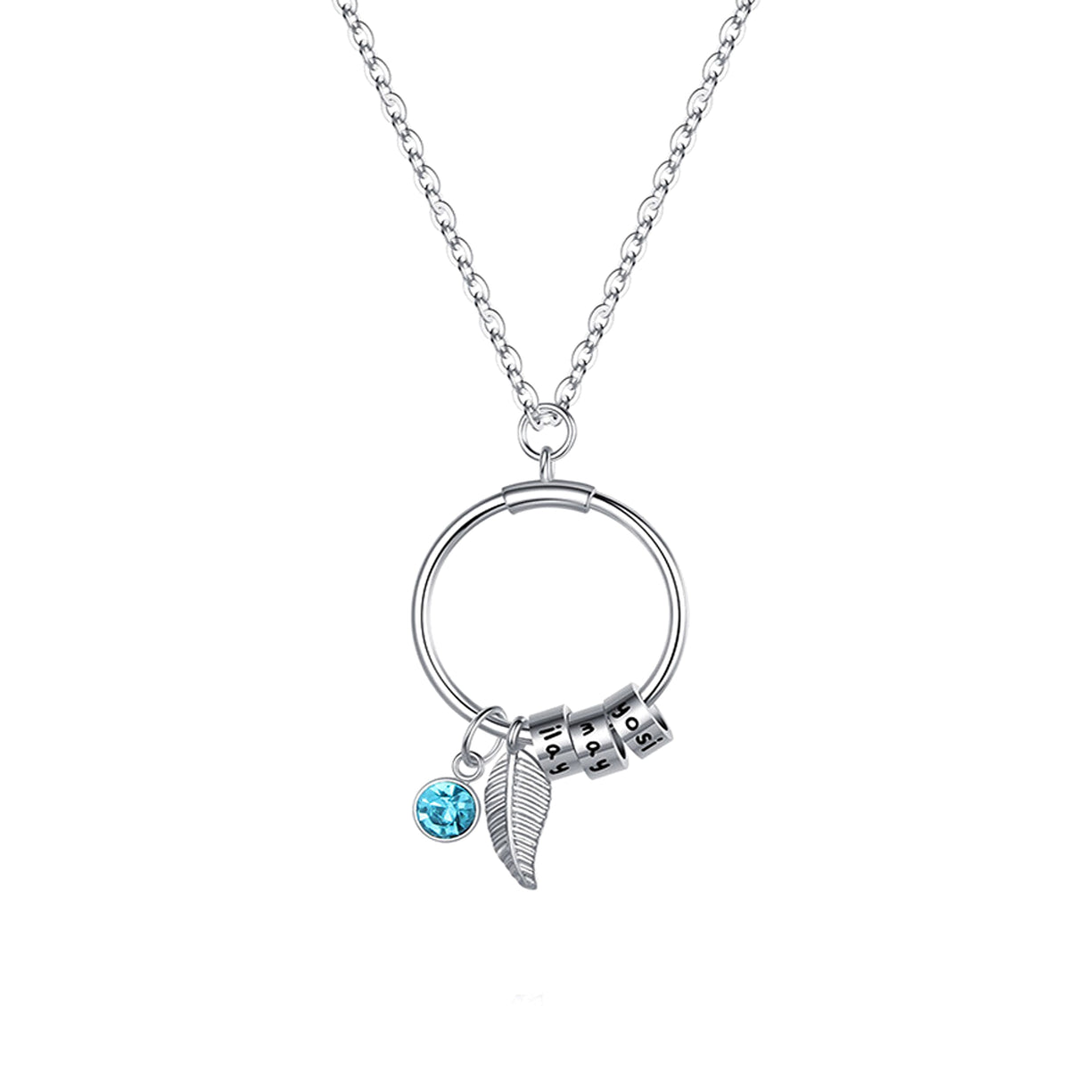 Stainless Steel Bead Necklace January-December Birthstone Beaded - enhanced image 3