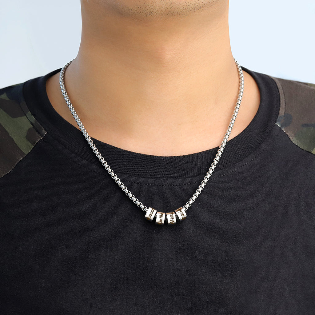 Minimalist Stainless Steel Beaded Necklace – Timeless & Elegant! - enhanced image 3