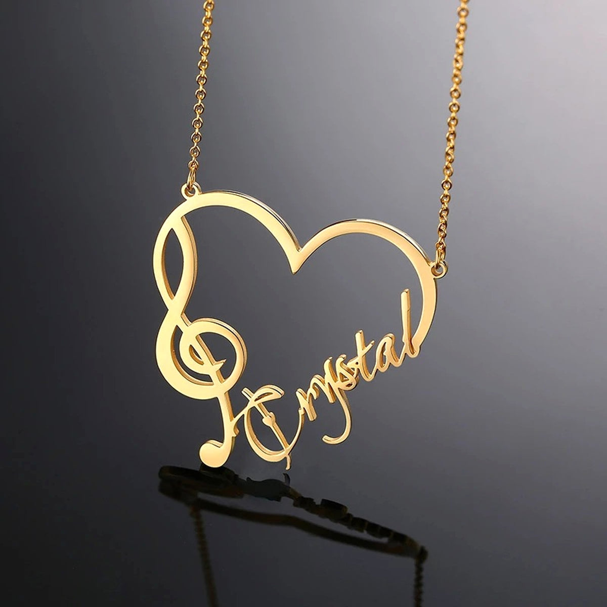 Stainless Steel Heart Pendant With Custom Name – Elegant & Personalized Necklace - enhanced image 3