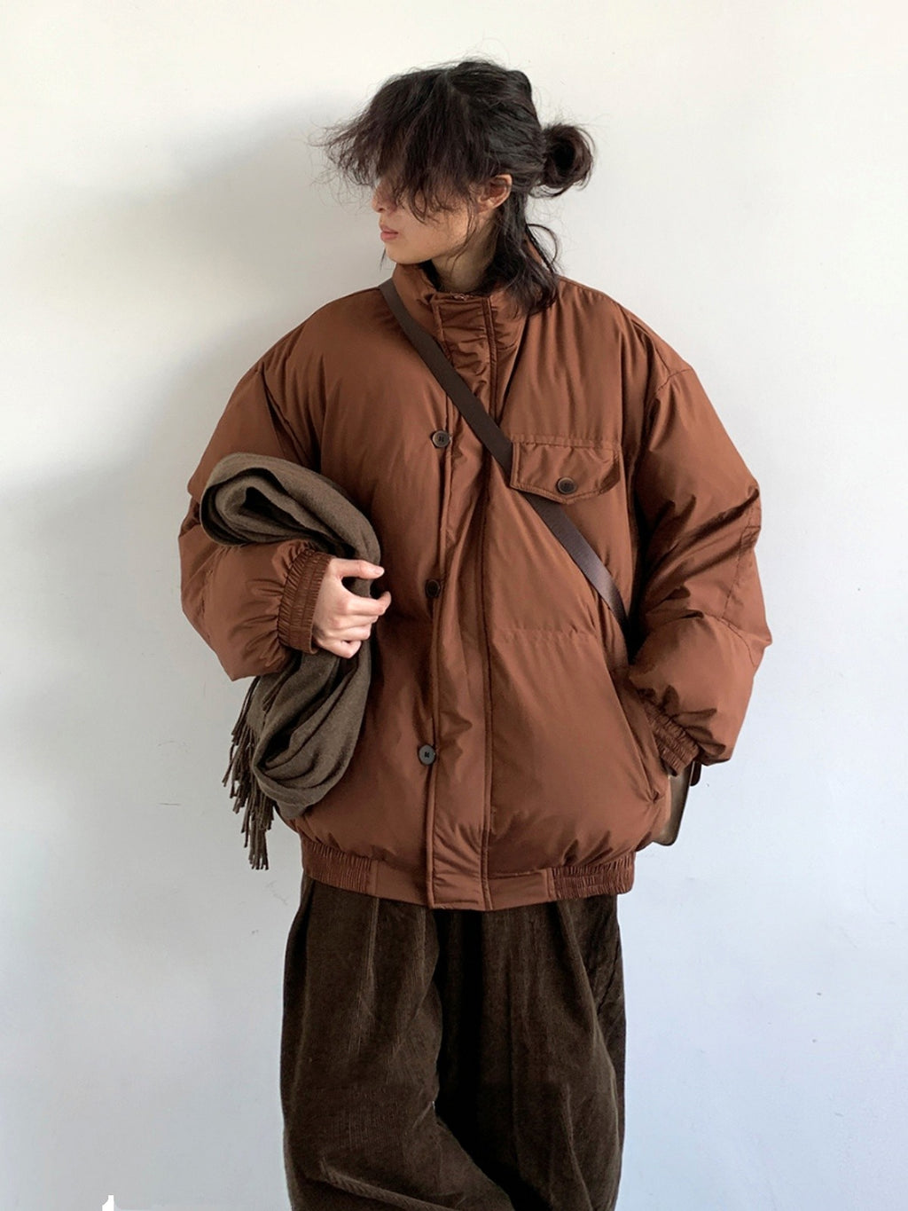 Stand Collar Workwear Cotton-padded Coat For Men Loose Cotton Padded Jacket - enhanced image 3