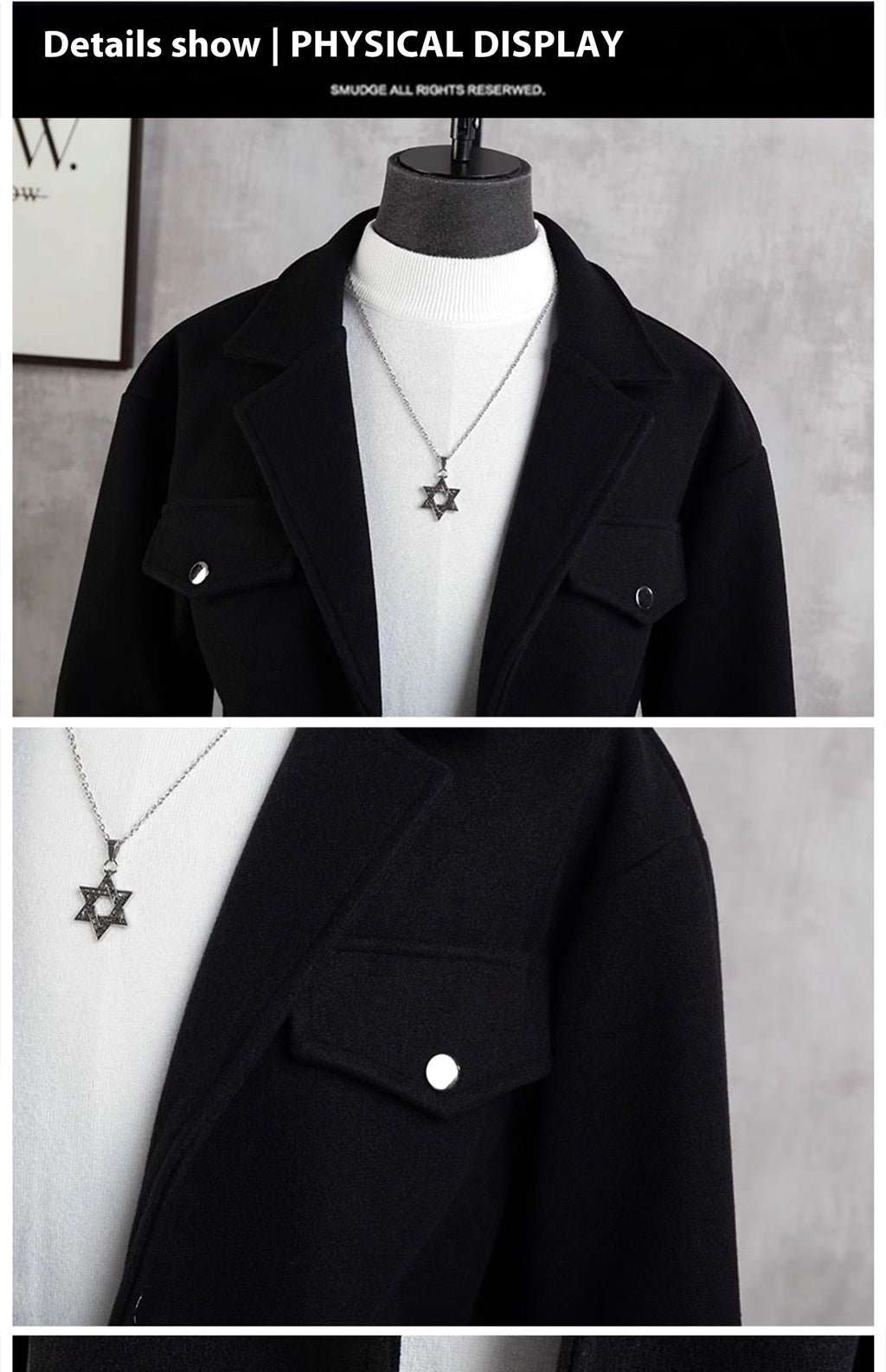Suit Collar Woolen Jacket Coat Men's Thickened Casual Loose - enhanced image 3