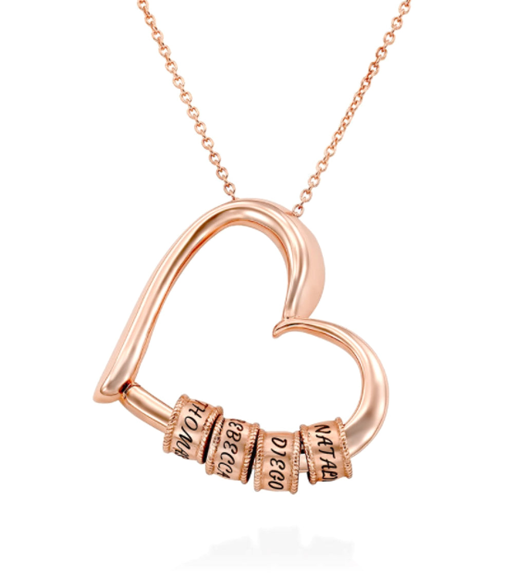 Thanksgiving Heart Love Beaded Pendant Necklace – Elegant & Meaningful Jewelry - enhanced image 3