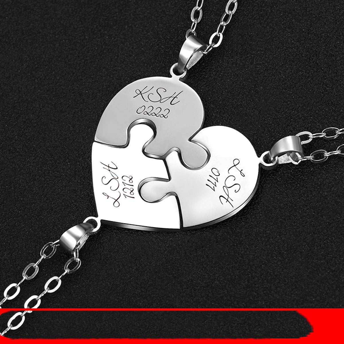 Personalized Family Pendant – Heart Necklace for Siblings & Loved Ones - enhanced image 3