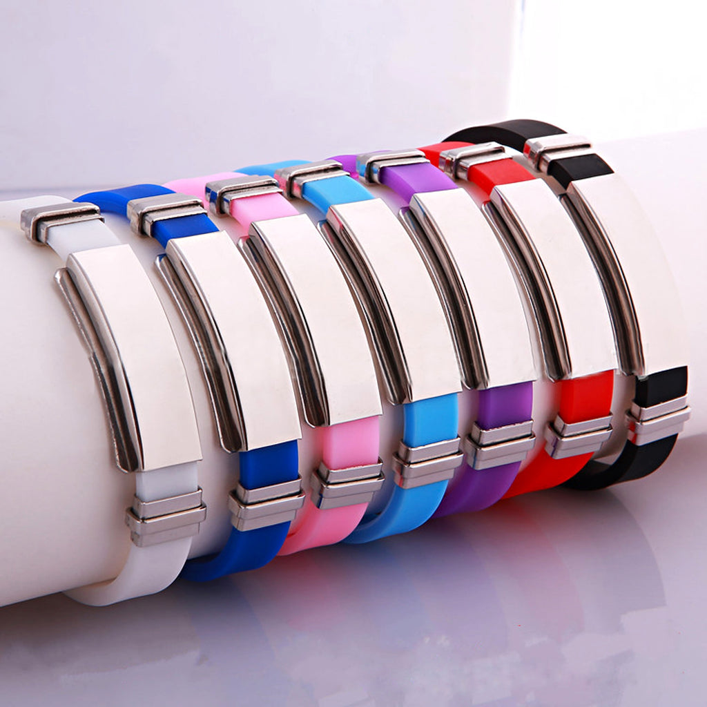 Titanium steel silicone bracelet - enhanced image 3
