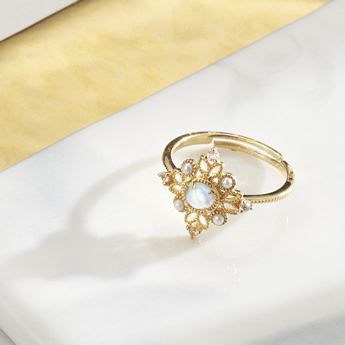 LuxeJewels™ – Ethereal Moonstone Pearl Ring - enhanced image 3