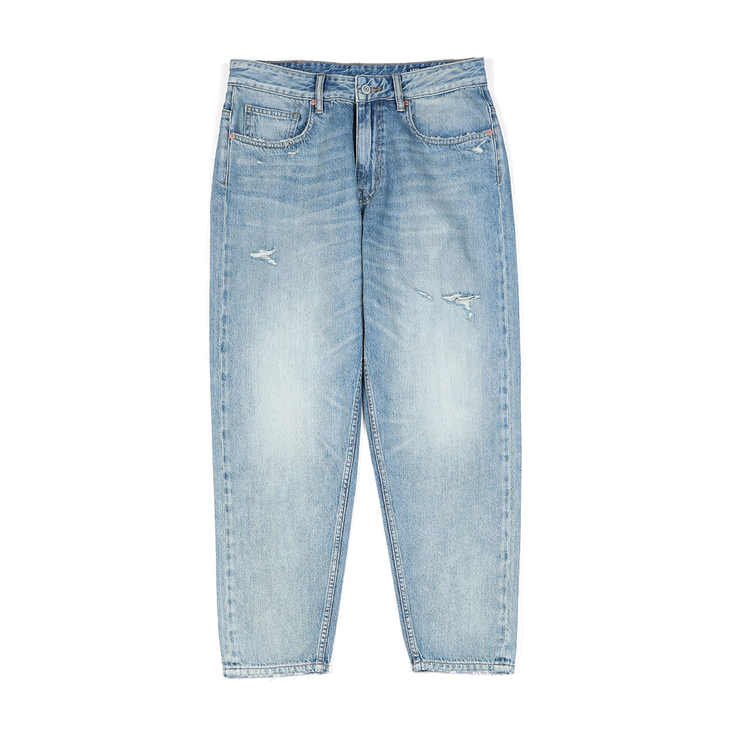 Washed Micro-elastic Frayed Cropped Jeans Men - enhanced image 3