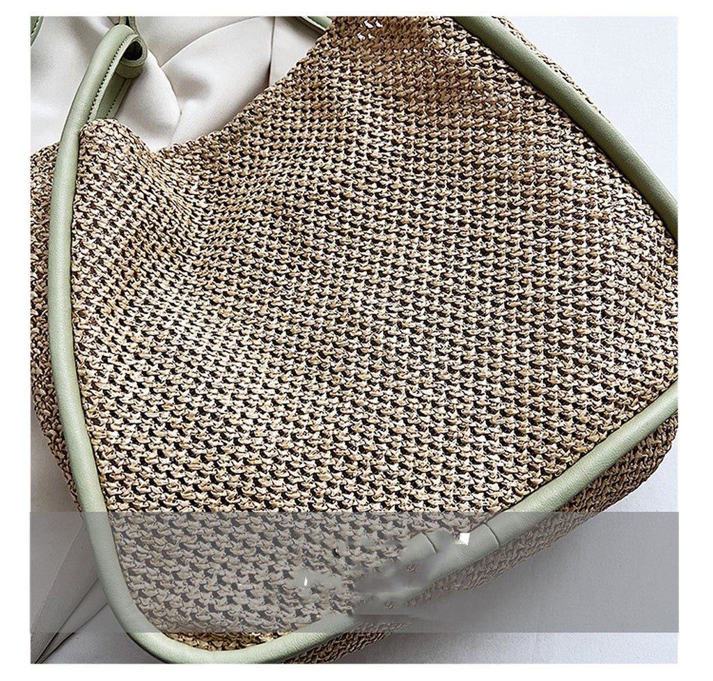 WeaveEase™ – Two-Tone Contrast Woven Shoulder Bag - enhanced image 3
