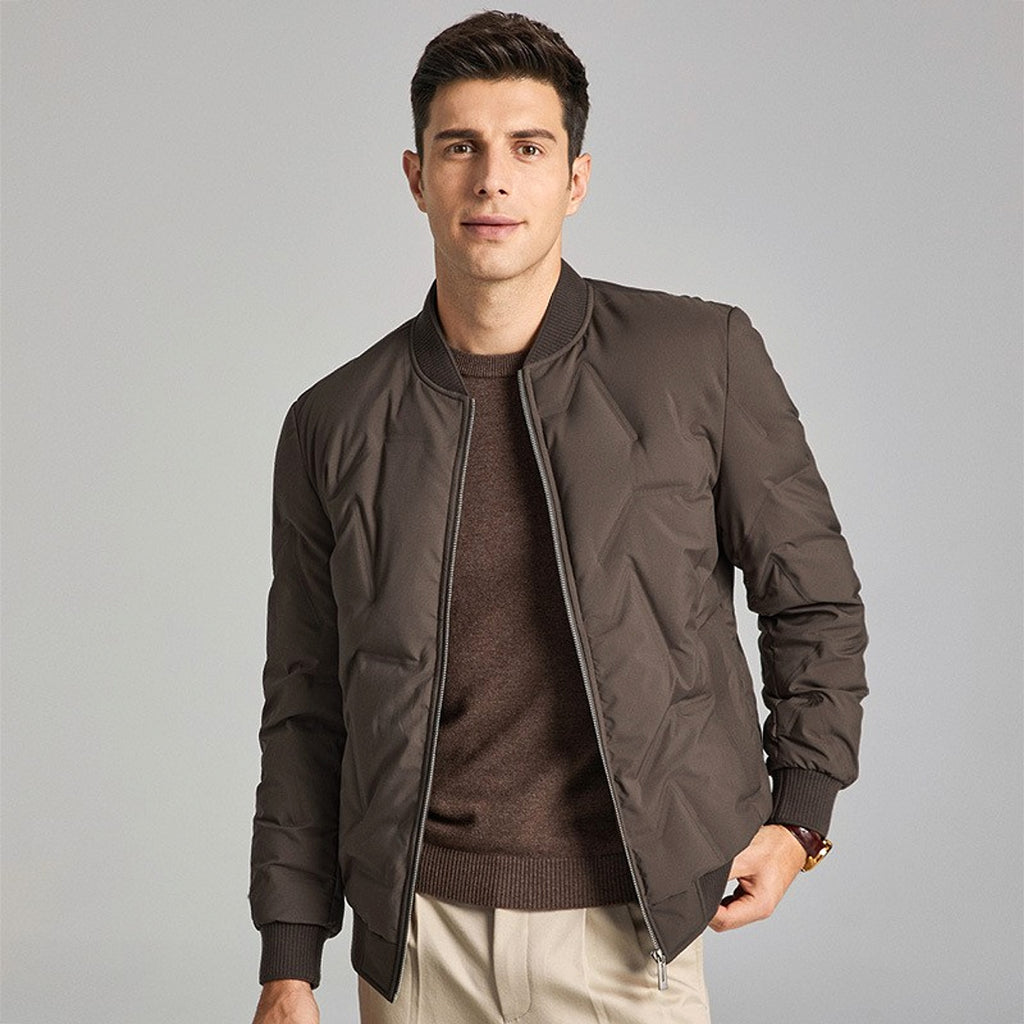 A. White Duck Down Thickened Warm Trendy Winter Men JACKET - enhanced image 3
