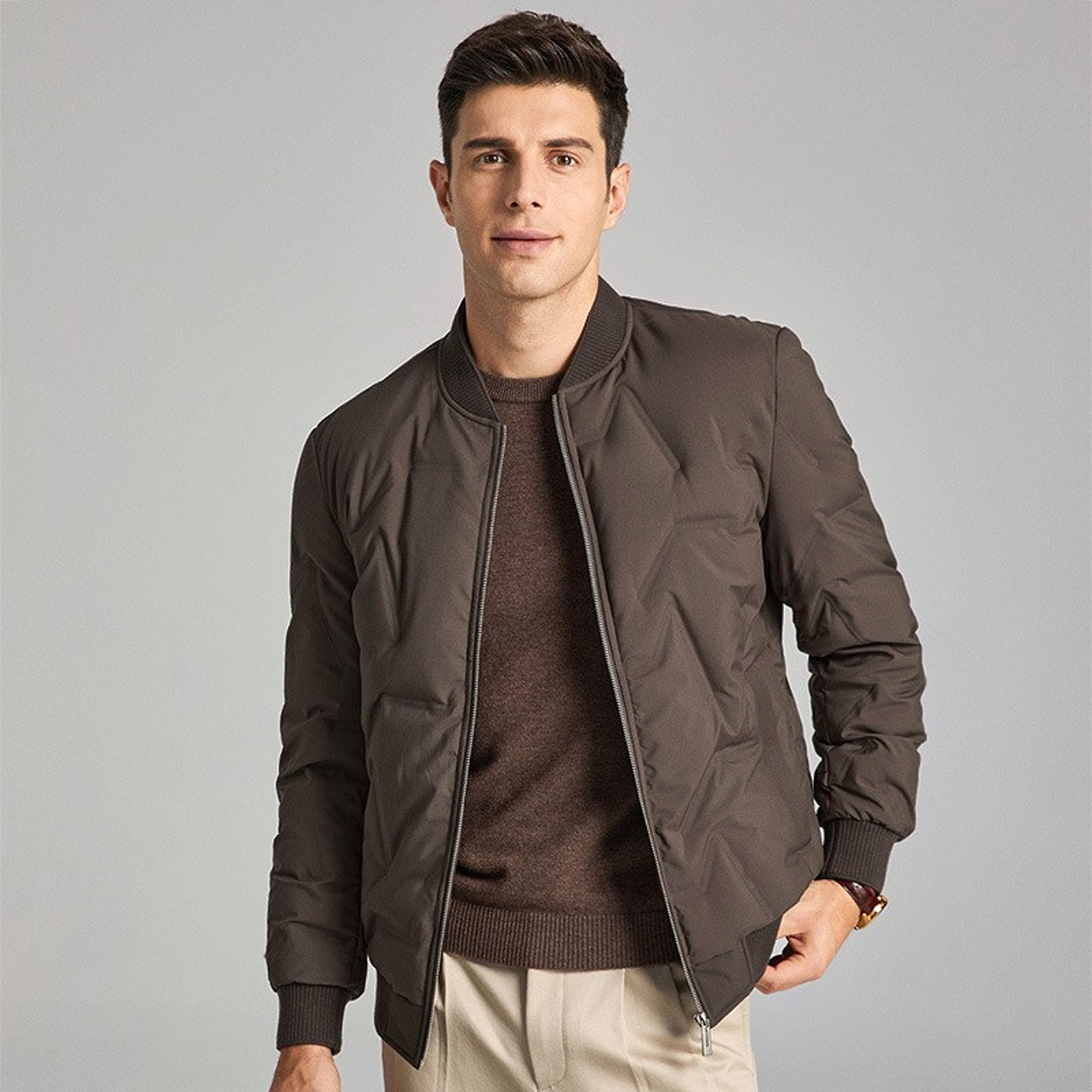 A. White Duck Down Thickened Warm Trendy Winter Men JACKET - enhanced image 3