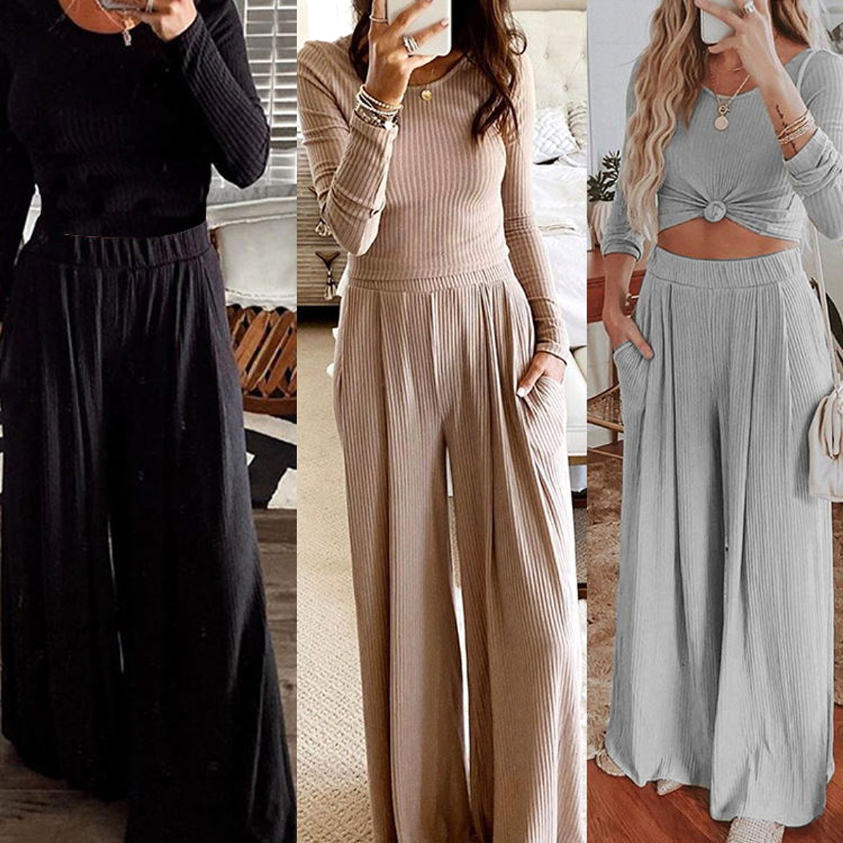Wide leg pants jumpsuit - enhanced image 3