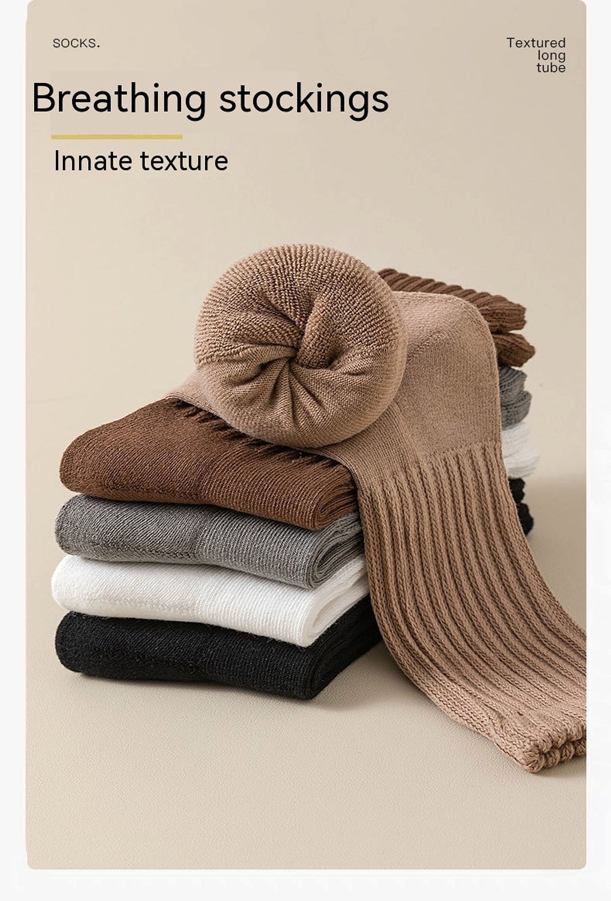 Winter Fleece-lined Thickened Middle Tube Cotton Thermal Terry Long Tube Casual Socks - enhanced image 3