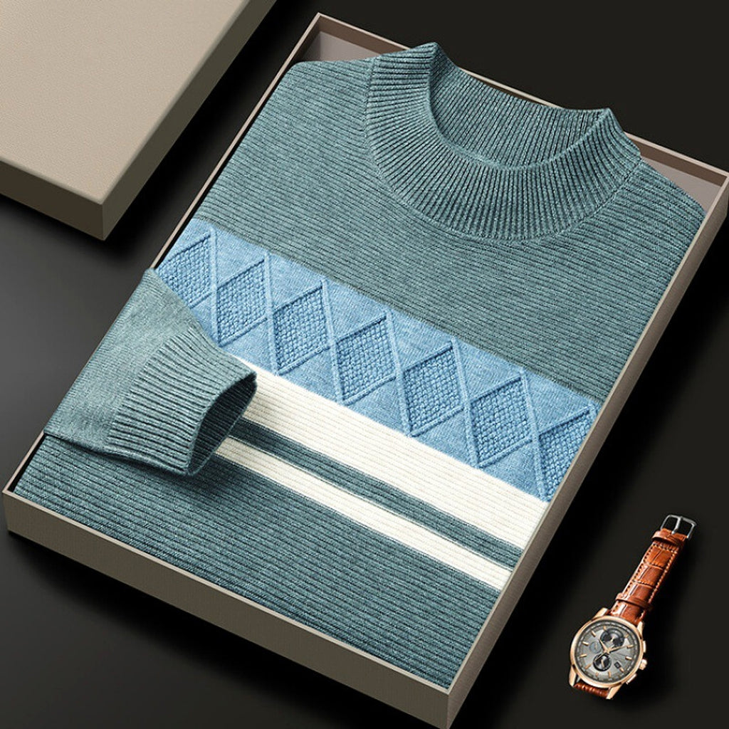 Winter Men's Round Neck Warm Sweater - enhanced image 3