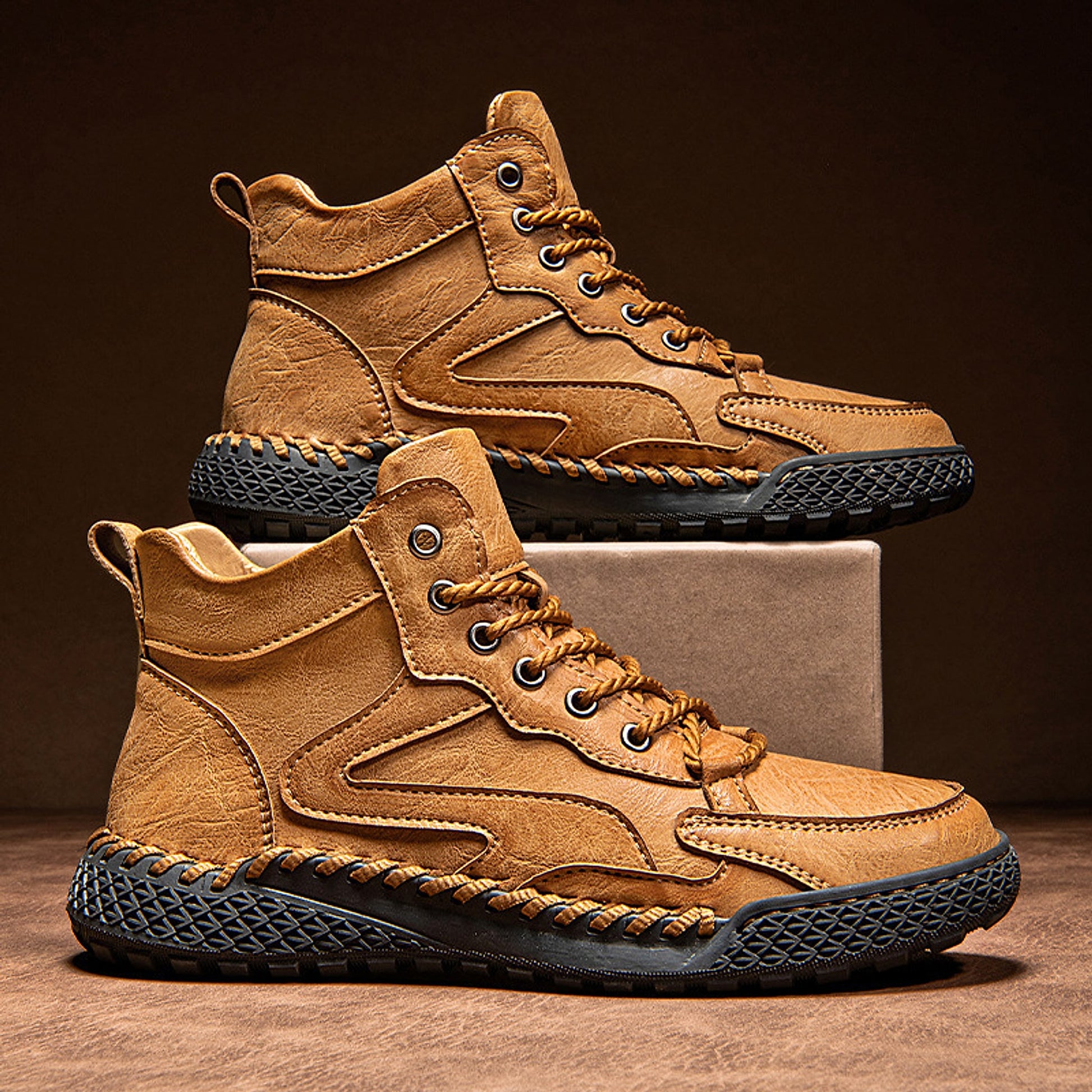 Winter Plush Insulated High Top Leather Shoes Men - enhanced image 3