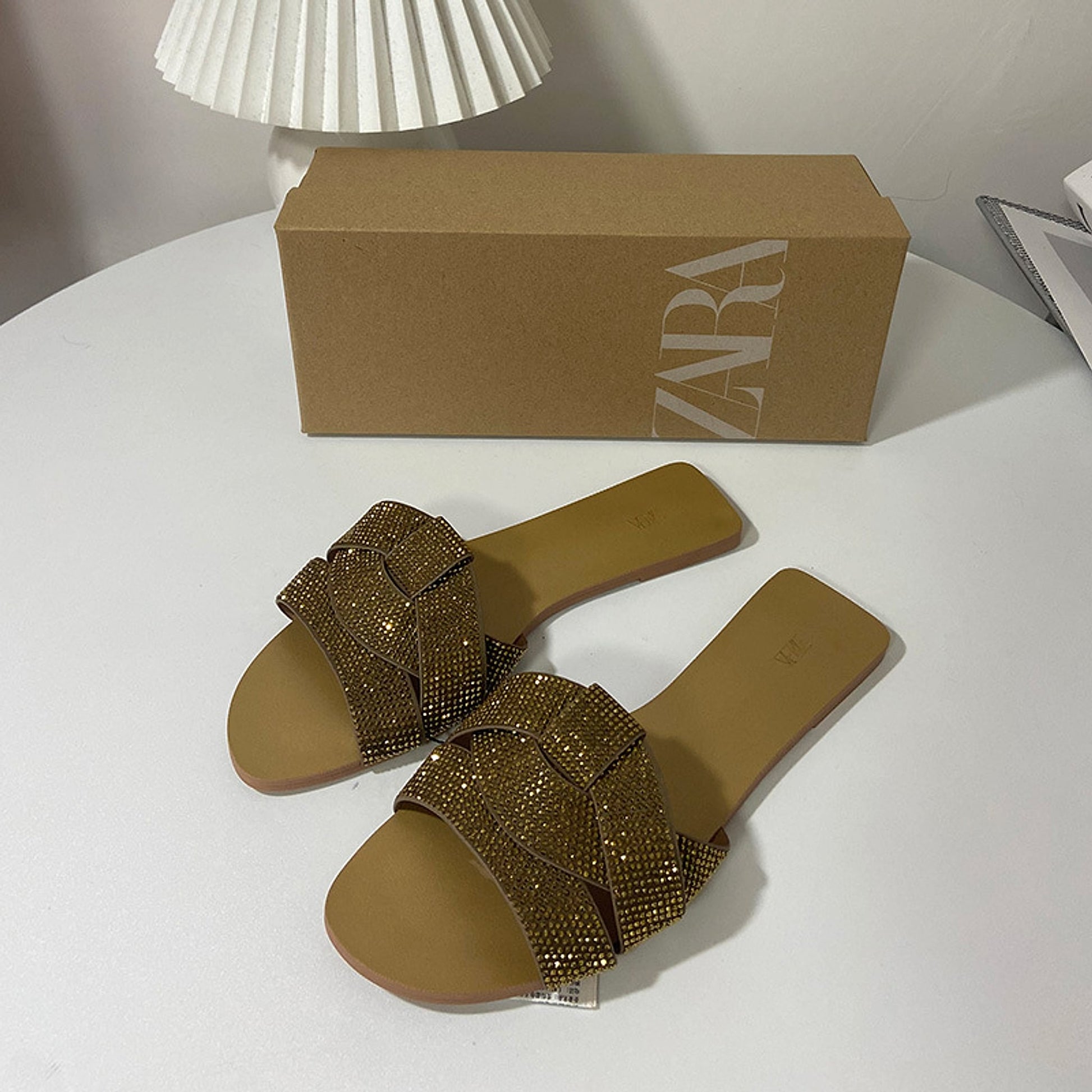 Women's Rhinestone Fashion Open Shoes Flat Sandals - enhanced image 3
