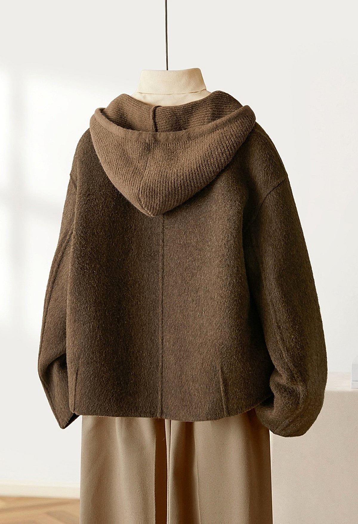 Women's Embroidered Wool Reversible Woolen Coat Slim-fit Coat - enhanced image 3