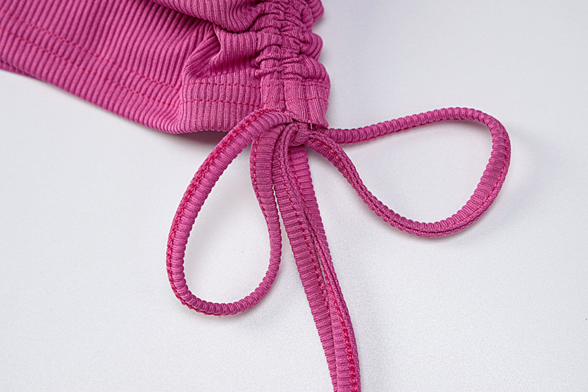 Women's Fashion Bandeau Slim-fit Drawstring Suit - enhanced image 3