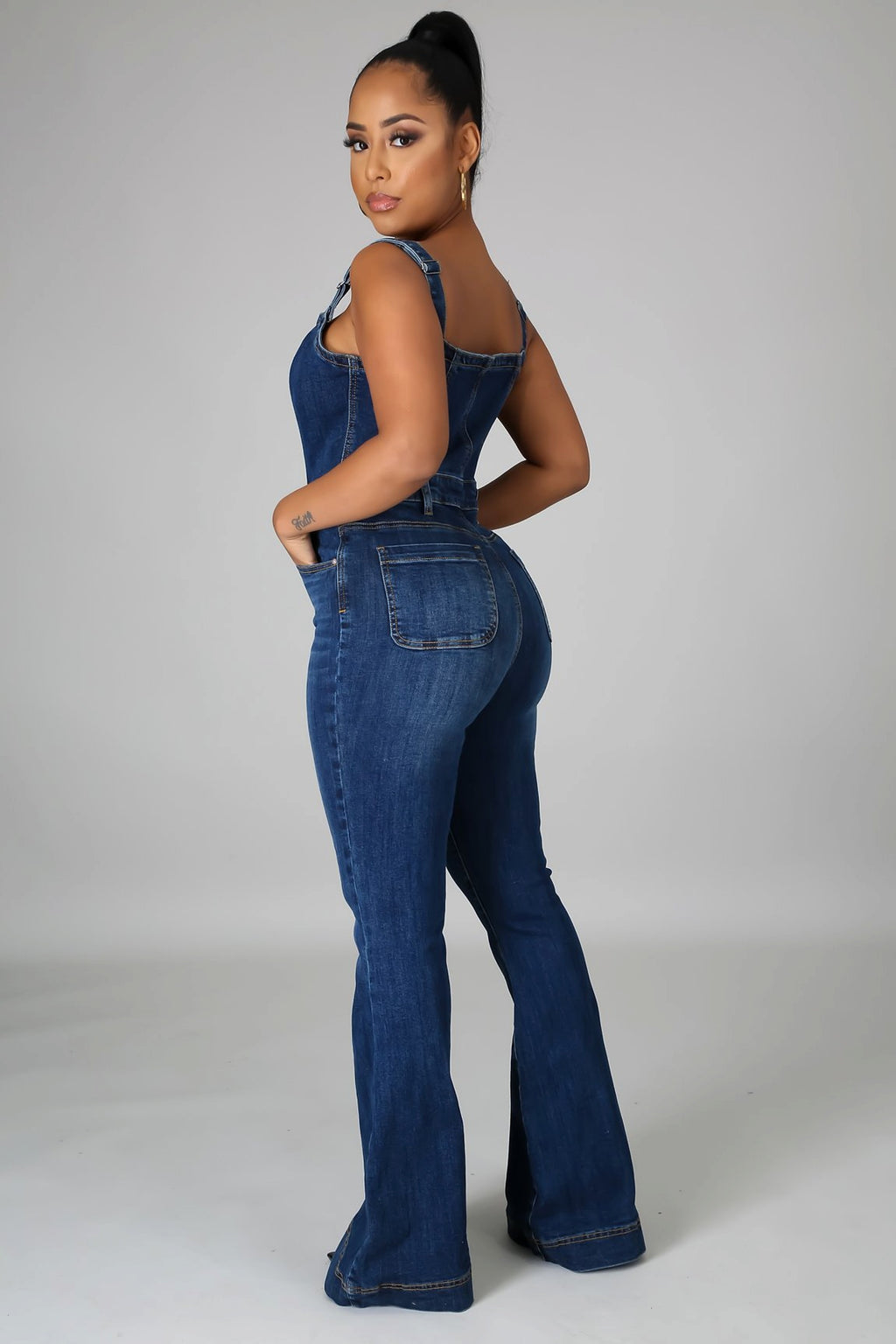 Women's Fashion Casual Denim Jumpsuit - enhanced image 3