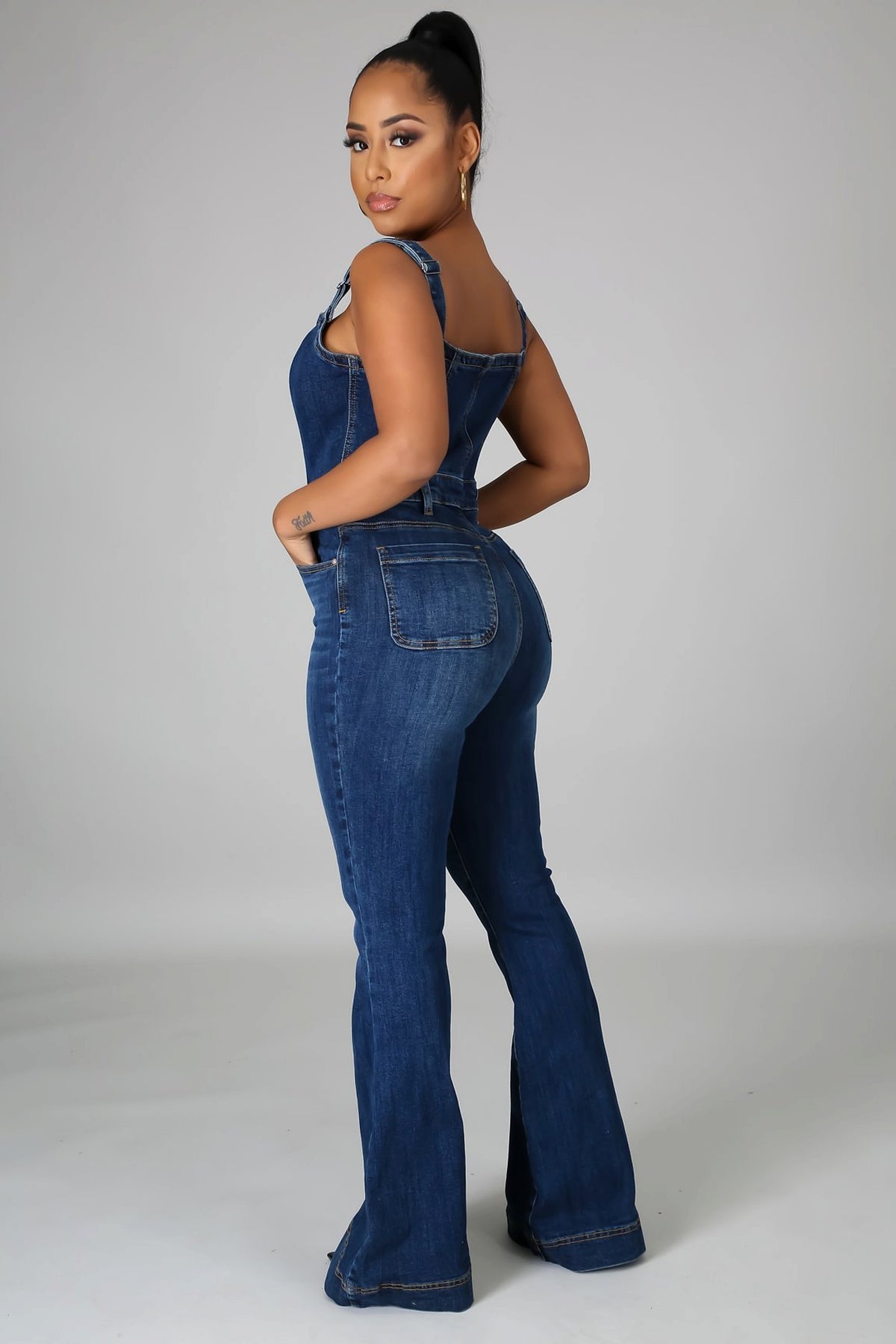 Women's Fashion Casual Denim Jumpsuit - enhanced image 3
