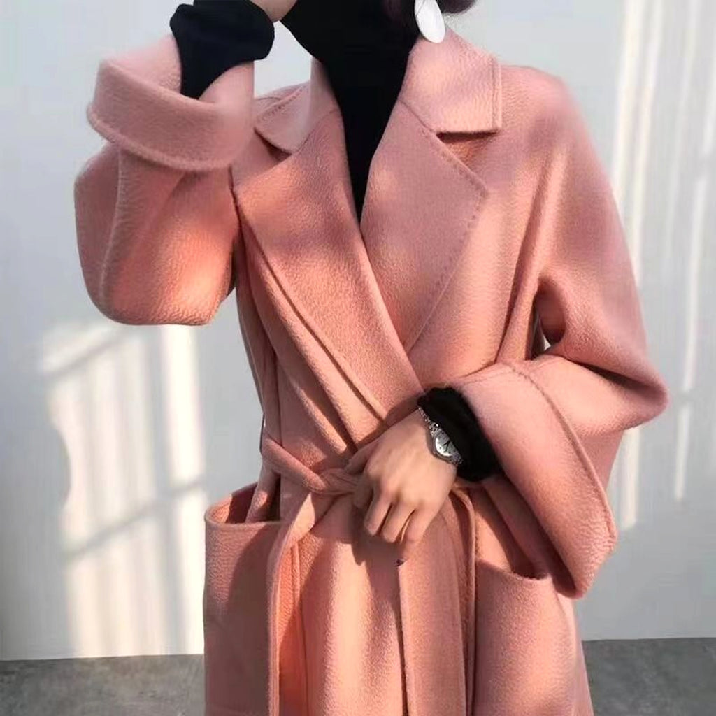 Women's Fashion Double-Sided Cashmere Water Ripple Coat – Luxury & Versatility - enhanced image 3
