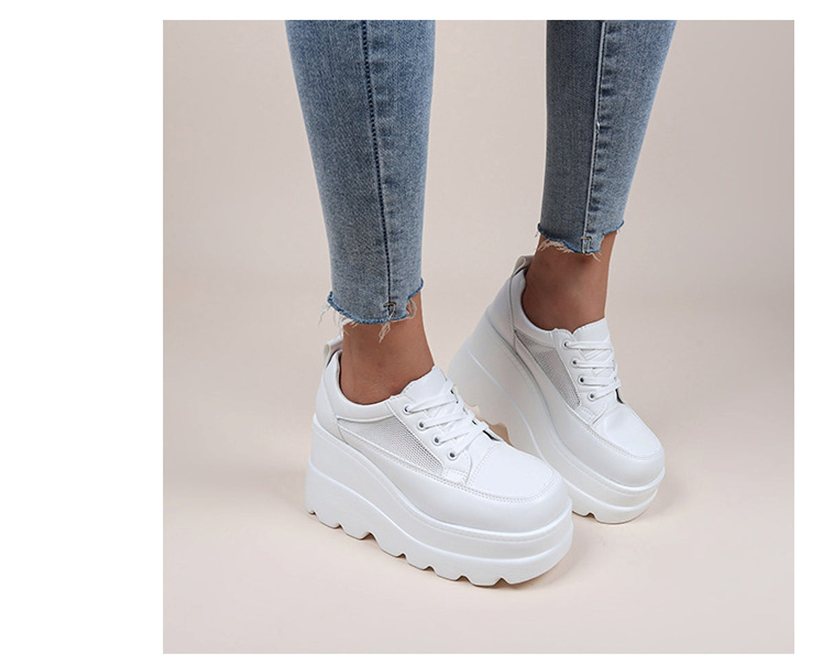 Women's Fashion Lace-up Thick Bottom Casual Daddy Shoes - enhanced image 3