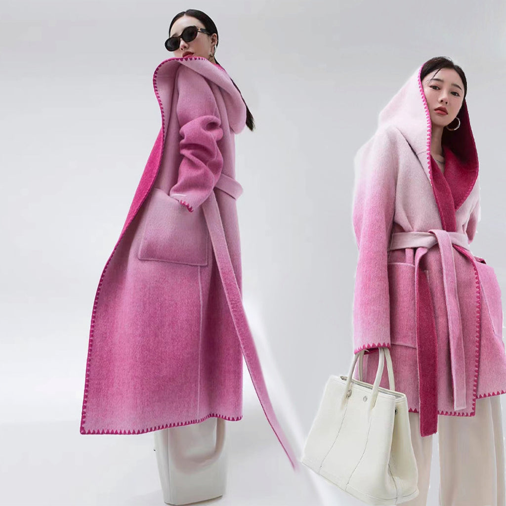Women's Fashion Reversible Cashmere Coat – Luxury & Versatility - enhanced image 3