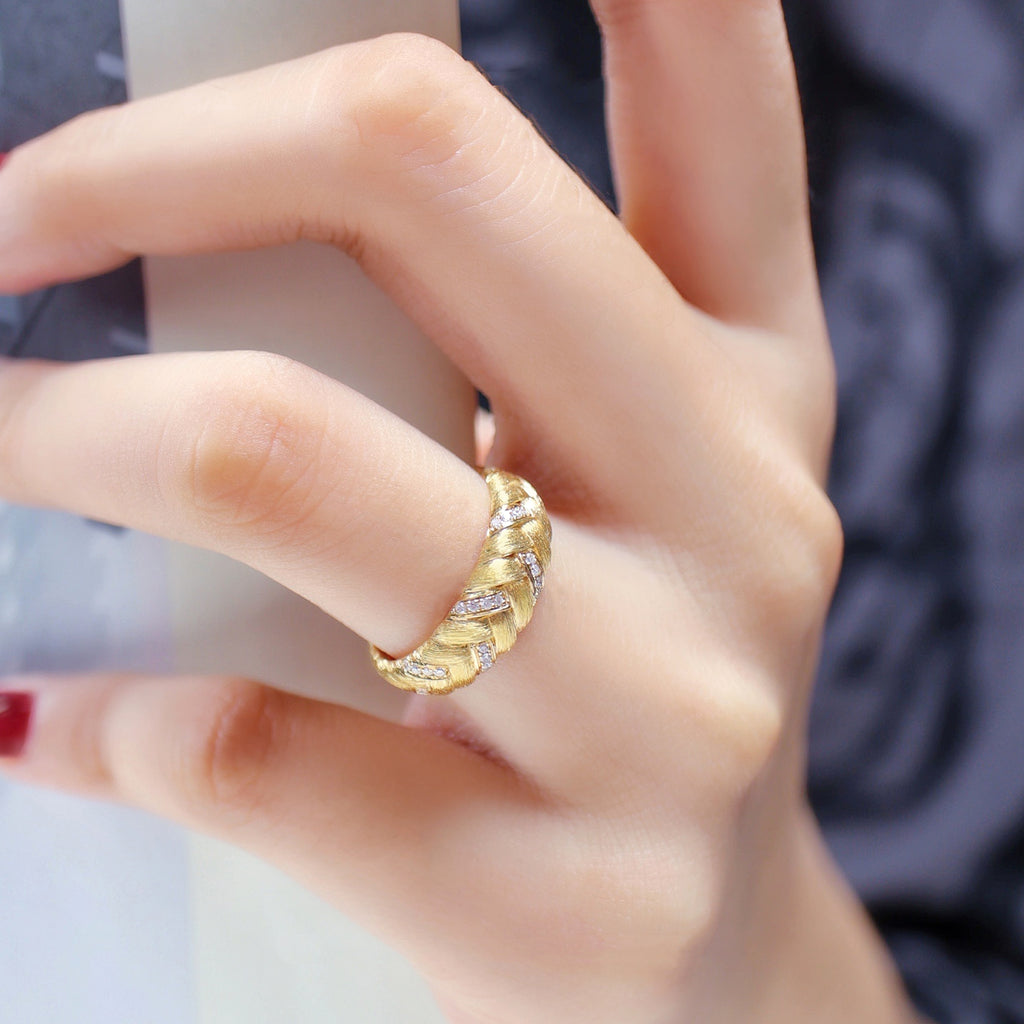 Women's Fashionable Simple Diamond Brushed Ring - enhanced image 3