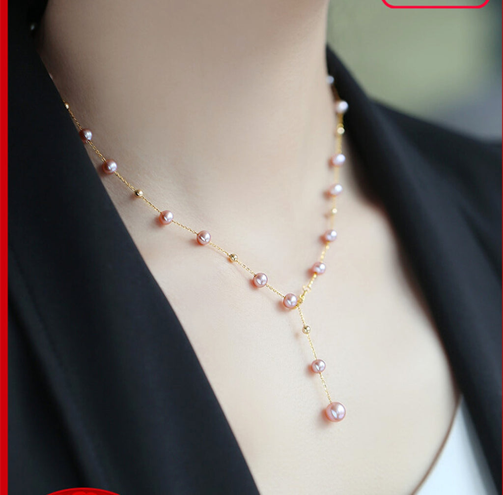 Women's Gypsophila Freshwater Pearl Necklace - enhanced image 3