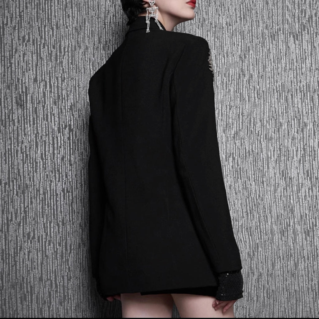 Women's Hand-stitched Floral Suit Jacket - enhanced image 3