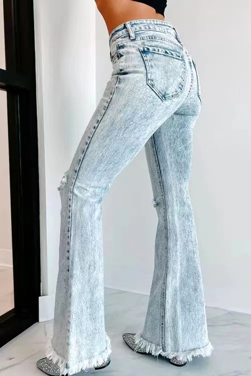 UrbanEase™ – High-Waist Ripped Denim - enhanced image 3