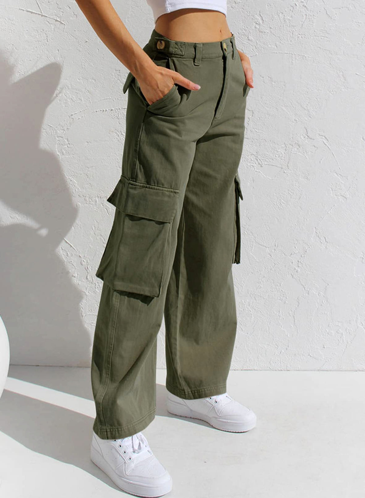 Women's Multi-pocket Loose Casual Denim Trousers Jeans - enhanced image 3