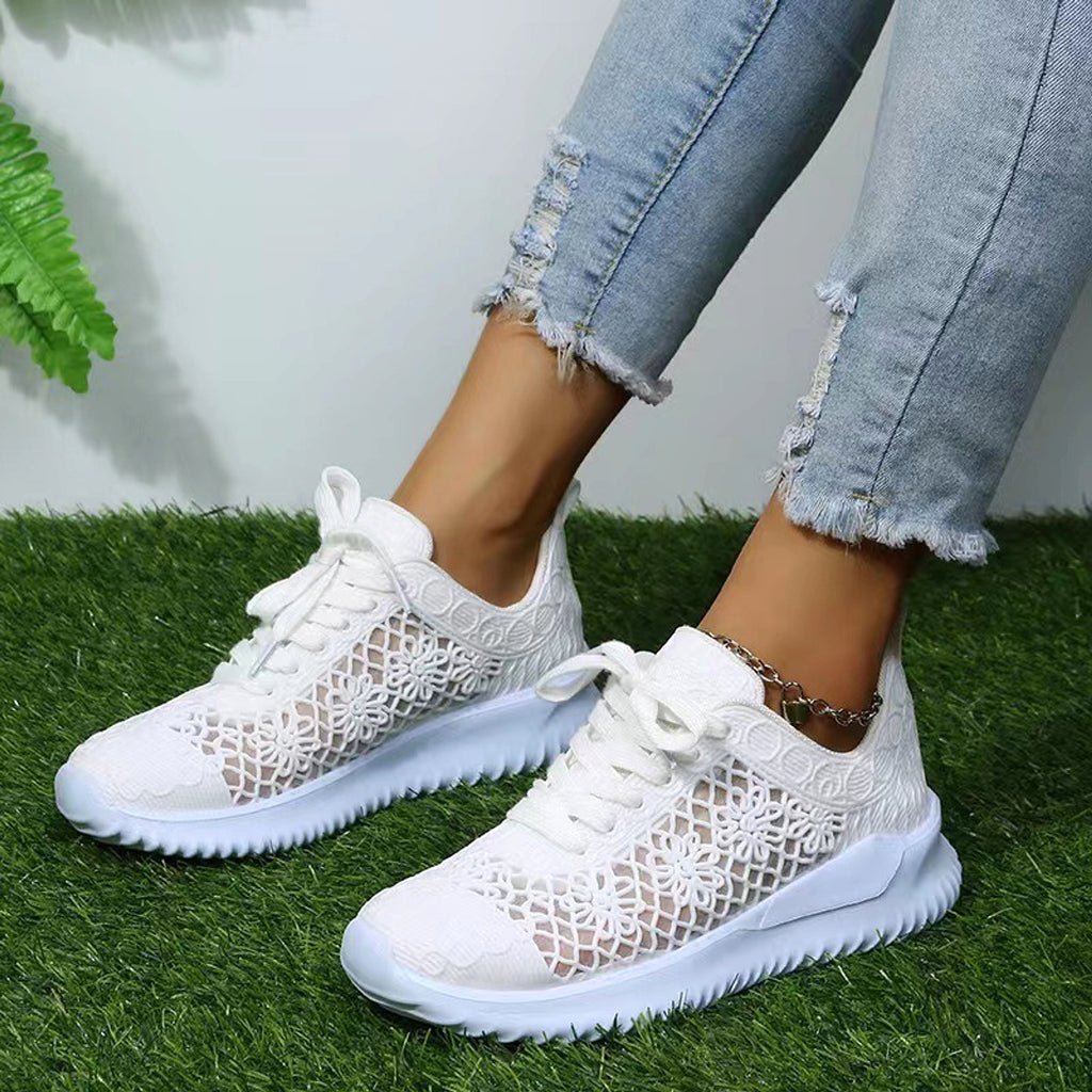 BlossAir™ Glowwalk Edition – Hollow Lace-up Women’s Sneakers with UV Reactive Effect - enhanced image 3