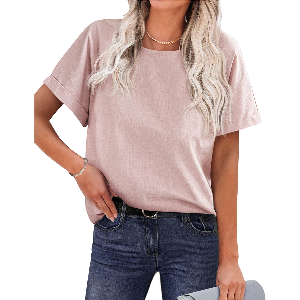 Women's Shirt Short-sleeved Cotton And Linen Top T-Shirt - enhanced image 3