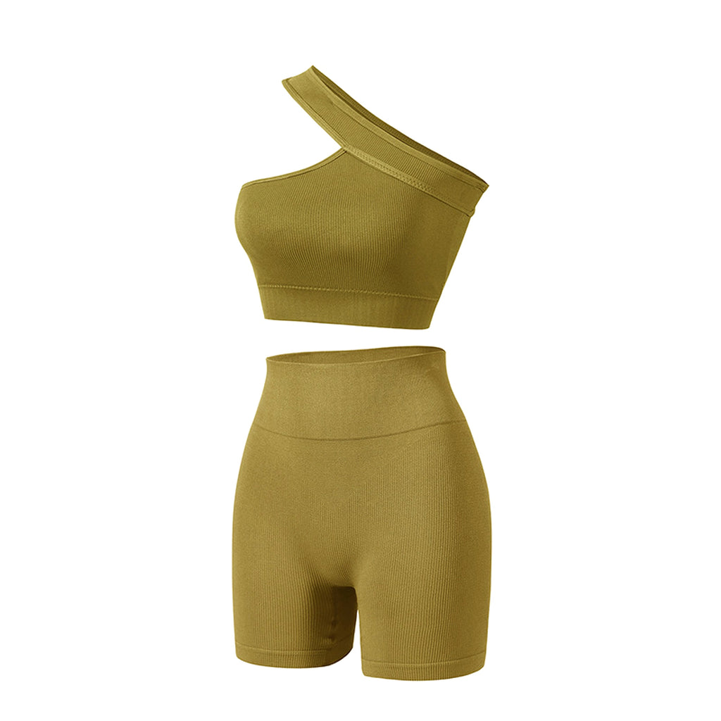Women's Underwear Sports Fitness Shockproof Off-shoulder Suit Set - enhanced image 3