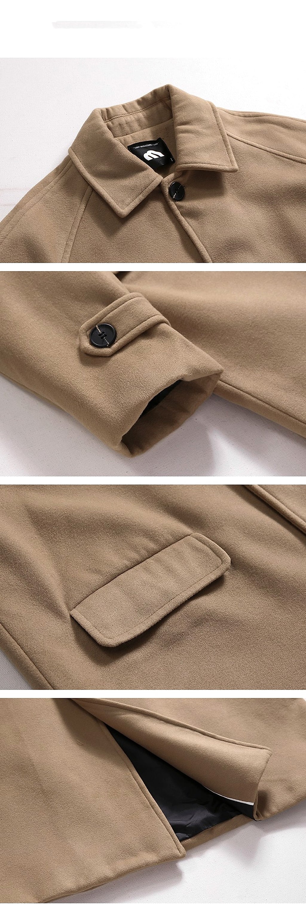 WoolElite™ Men's Long Coat – Autumn & Winter Classic - enhanced image 3