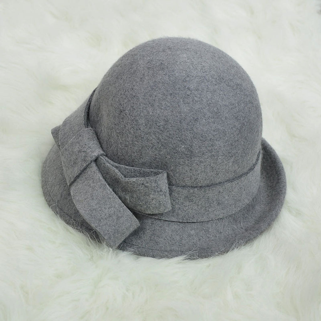 Woolen Big Bow Dome Fisherman's Basin Hat - enhanced image 3