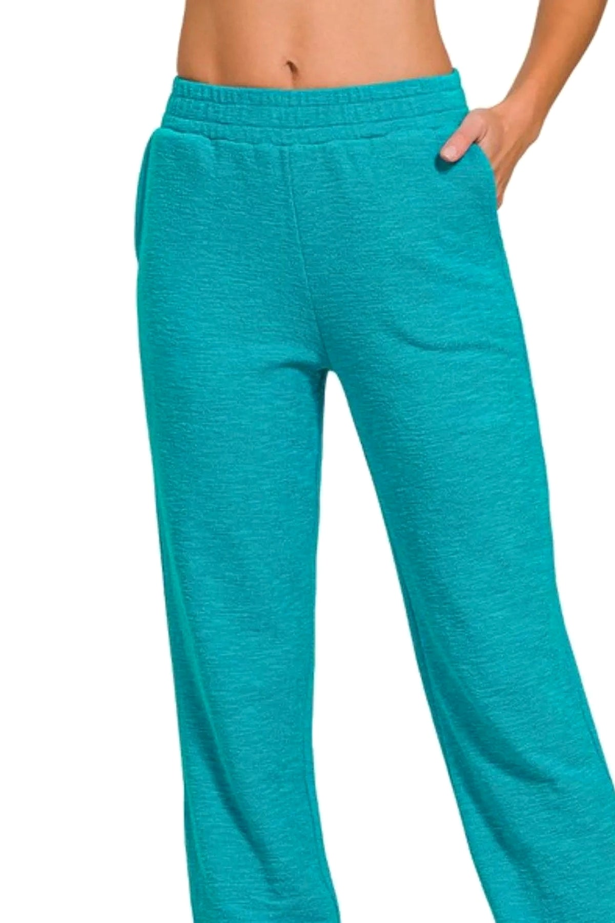 Zenana Cotton Slub Jogger Pants - enhanced image 3