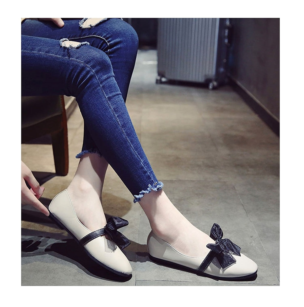 Zinia - Tie Flat Womens Shoes - enhanced image 3