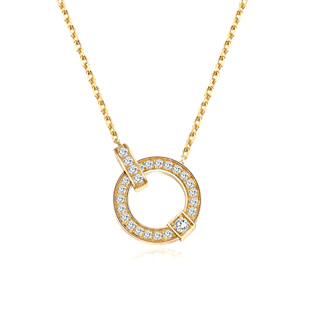 18K Fashion Diamond Clavicle Necklace - enhanced image 4
