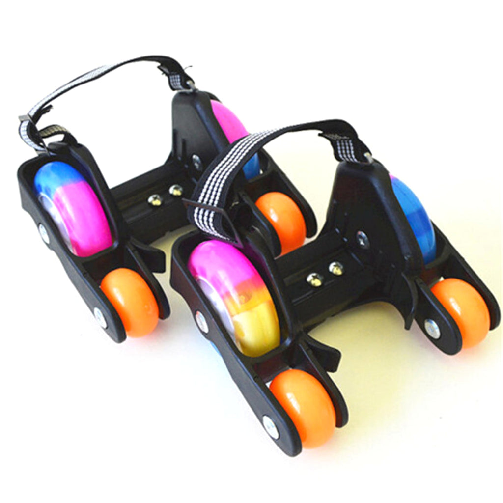 One 1Pair Children Roller Skates Adjustable Size Four-wheeled PU 4 Fire Wheels - enhanced image 4