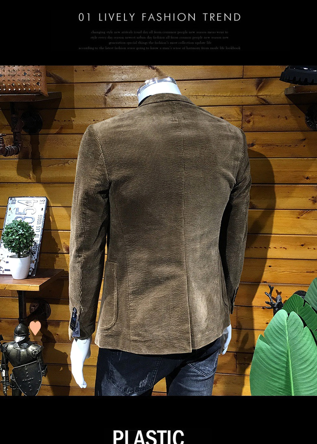 25 Edition – Men’s Slim Fit Corduroy Business Blazer - enhanced image 4