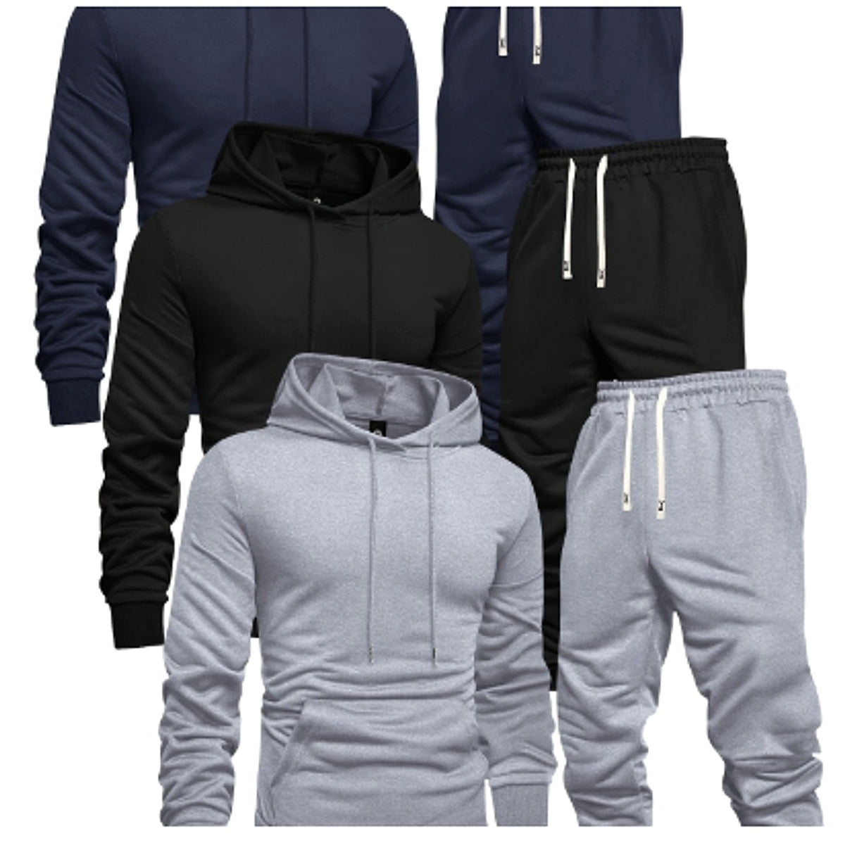 3 Sets Men's Casual Sports Hoodies Blouse And Pants - enhanced image 4