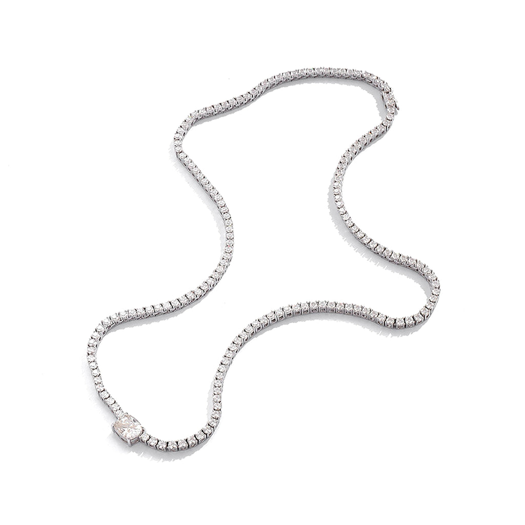 4 Karat Diamond Moissanite Necklace 925 Silver Simple European And American Style Popular - enhanced image 4