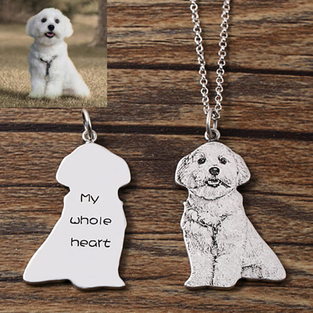 925 Silver Custom Cat And Dog Animal Photo Necklace - enhanced image 4