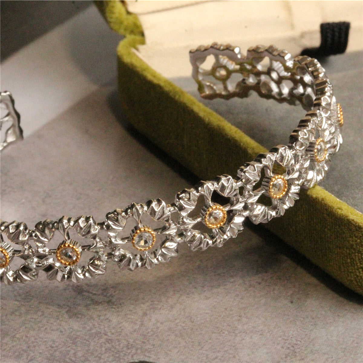 925 Silver Gold Plated Openwork Bracelet - enhanced image 4