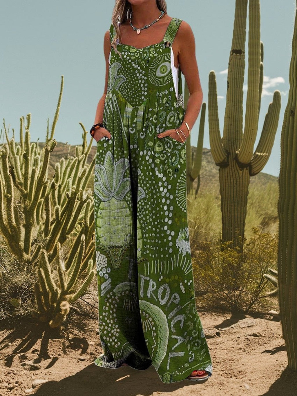 Abstract Printing Fashion Jumpsuit - enhanced image 4
