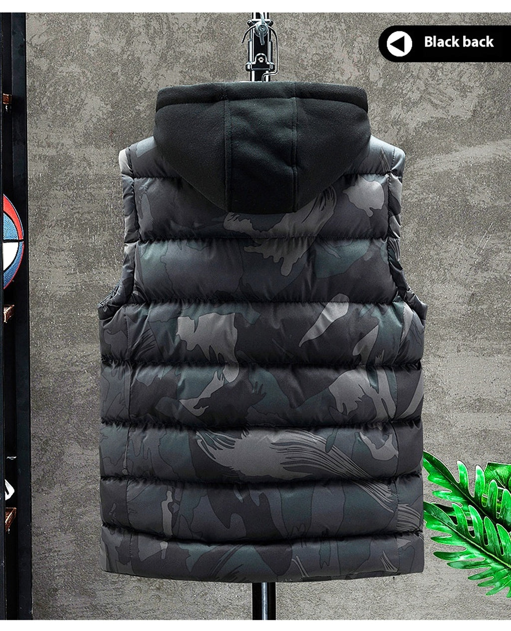 Autumn And Winter Men's Camouflage Hooded Cotton Vest Warm Sleeveless - enhanced image 4
