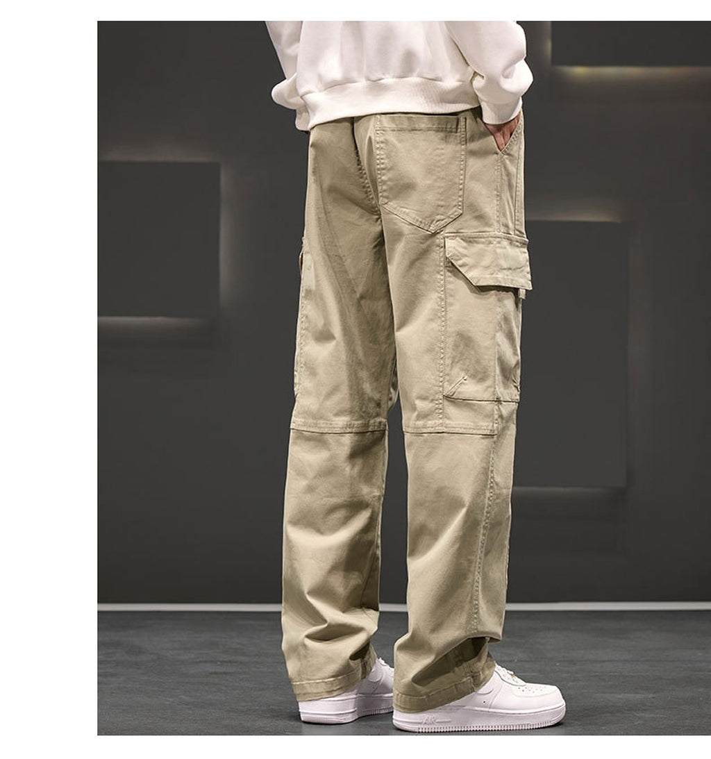 Autumn And Winter New Straight Loose Oversized Cargo Pants Jeans Men - enhanced image 4